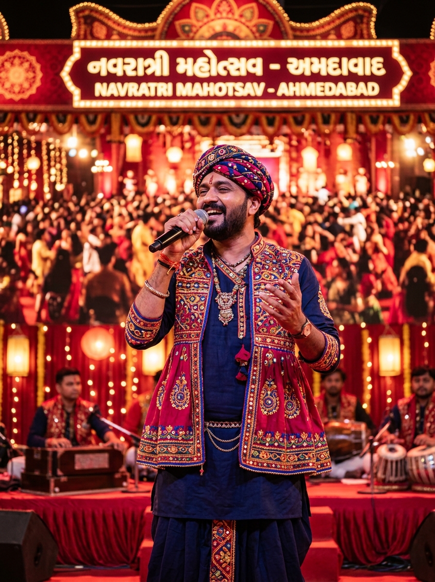 Nishad Soni performing Garba at Mandavadi Navratri in Ahmedabad